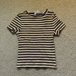 H&M Kids Striped Tee - Black, Brown, White